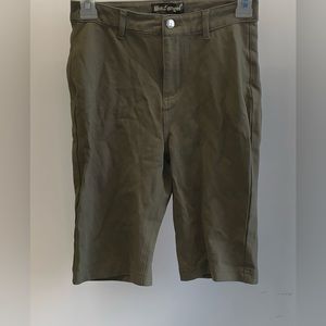 Women’s Olive Green Stretchy Bermuda Style Shorts- Size Medium
